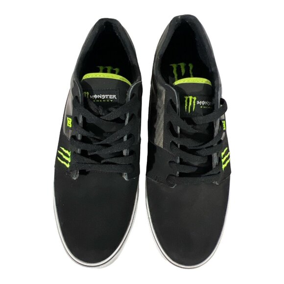 RARE DC Shoes Monster Energy Drink Shoes Black Nubuck Skate Shoes Men’s Size 11 - Picture 4 of 8